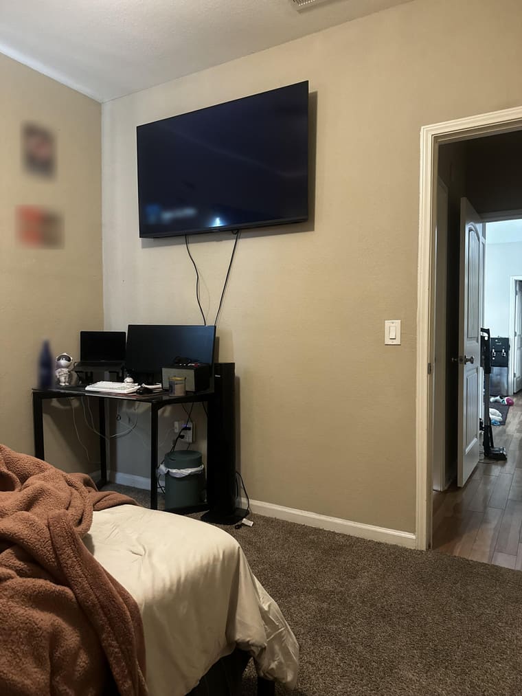 TV facing the bed