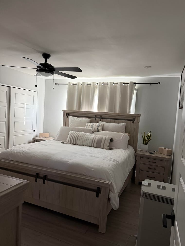 Bed under a window