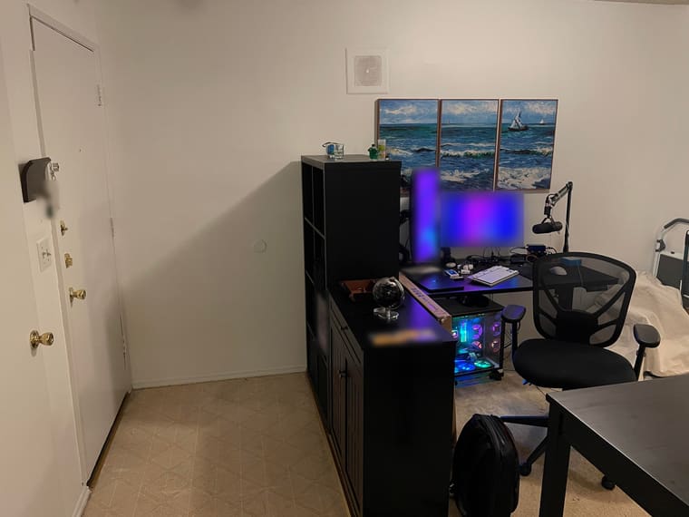 Desk right by the front door
