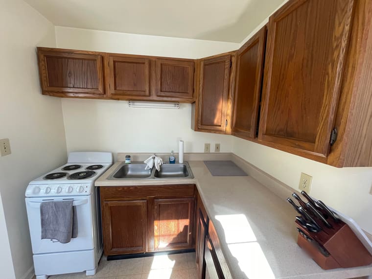 Stove next to the sink