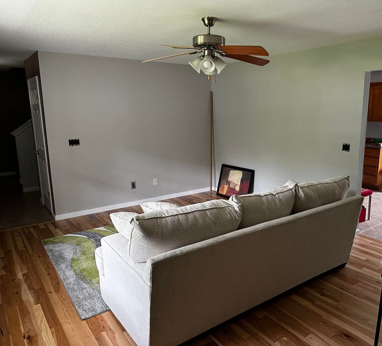 Sofa in the middle of the room