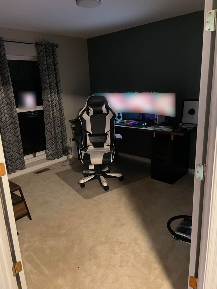 Desk with your back to the door